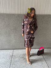 Load image into Gallery viewer, Vintage Y2K Sophia Pigozzi Pleated Flower Brown Suit
