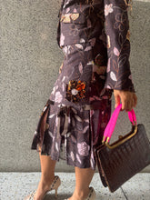 Load image into Gallery viewer, Vintage Y2K Sophia Pigozzi Pleated Flower Brown Suit