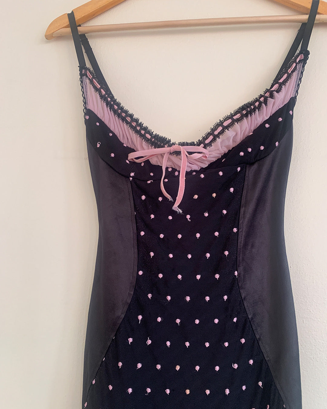 Wheels & Dollbaby Black and Pink Polka dot Midi Dress Phussy Couture Wheels & Dollbaby Black and Pink Polka dot Midi Dress Phussy Couture