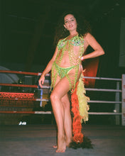 Load image into Gallery viewer, Green Beaded Two Piece Costume & Tail Feathers