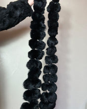 Load image into Gallery viewer, Vintage Y2K fur black Pom Pom scarf.
