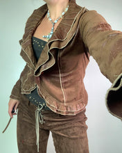 Load image into Gallery viewer, Vintage Y2K Brown Frill Cardigan
