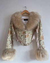 Load image into Gallery viewer, Catwalk Collection Gold Fur Corset Jacket
