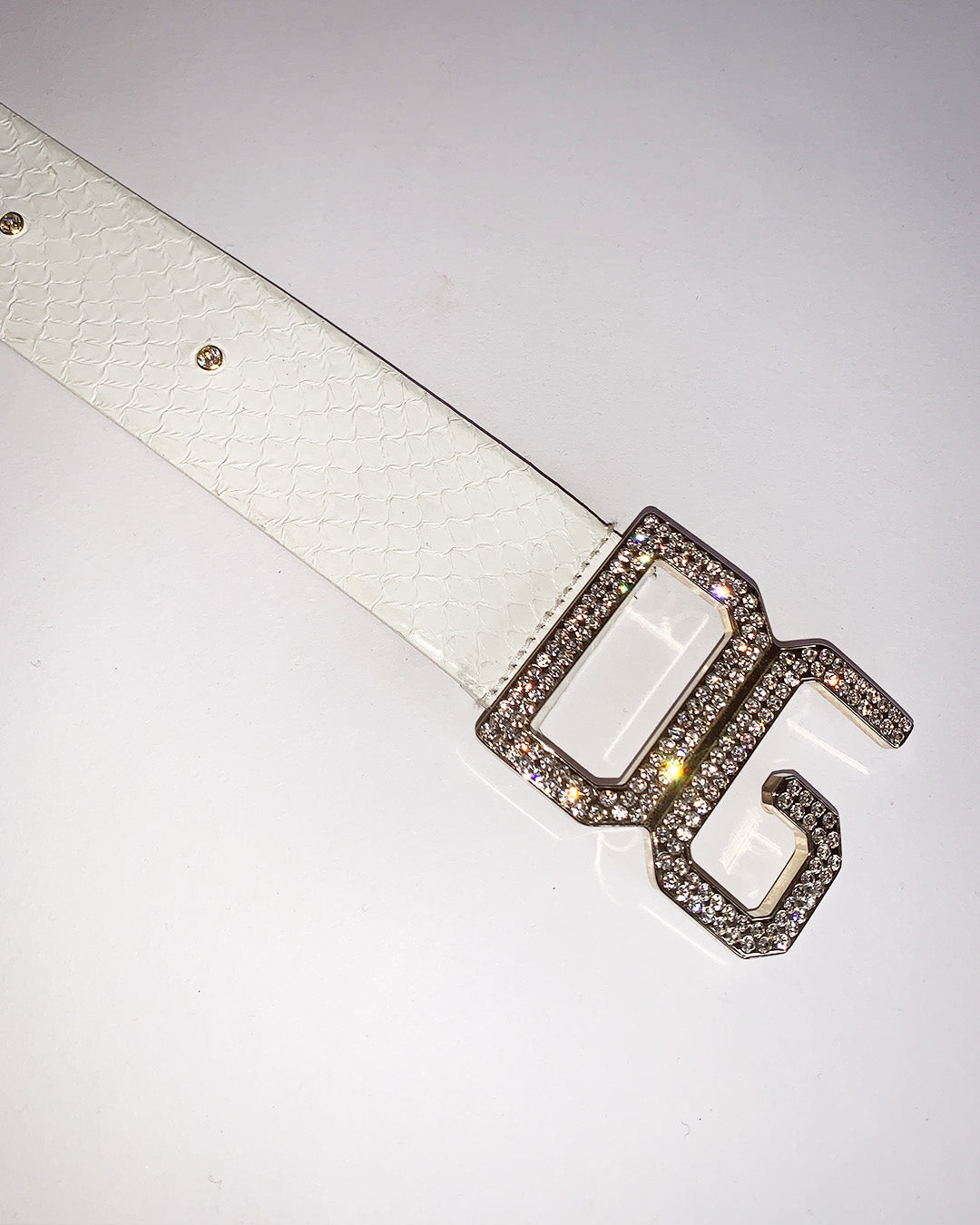 Dolce & Gabanna White Mock Croc Belt