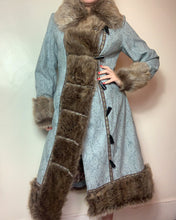 Load image into Gallery viewer, Vintage Y2K Faux Fur Paisley Penny Lane Coat
