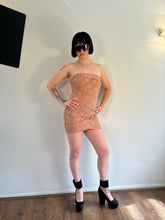 Load image into Gallery viewer, Vintage Studded Nude Bandage Dress.
