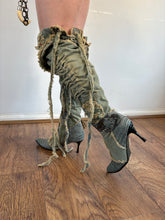 Load image into Gallery viewer, Vintage Y2K Denim Buckle Boots
