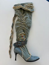 Load image into Gallery viewer, Vintage Y2K Denim Buckle Boots

