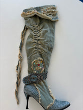Load image into Gallery viewer, Vintage Y2K Denim Buckle Boots
