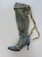 Load image into Gallery viewer, Vintage Y2K Denim Buckle Boots
