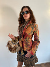 Load image into Gallery viewer, Vintage Y2K leather flower print Jacket
