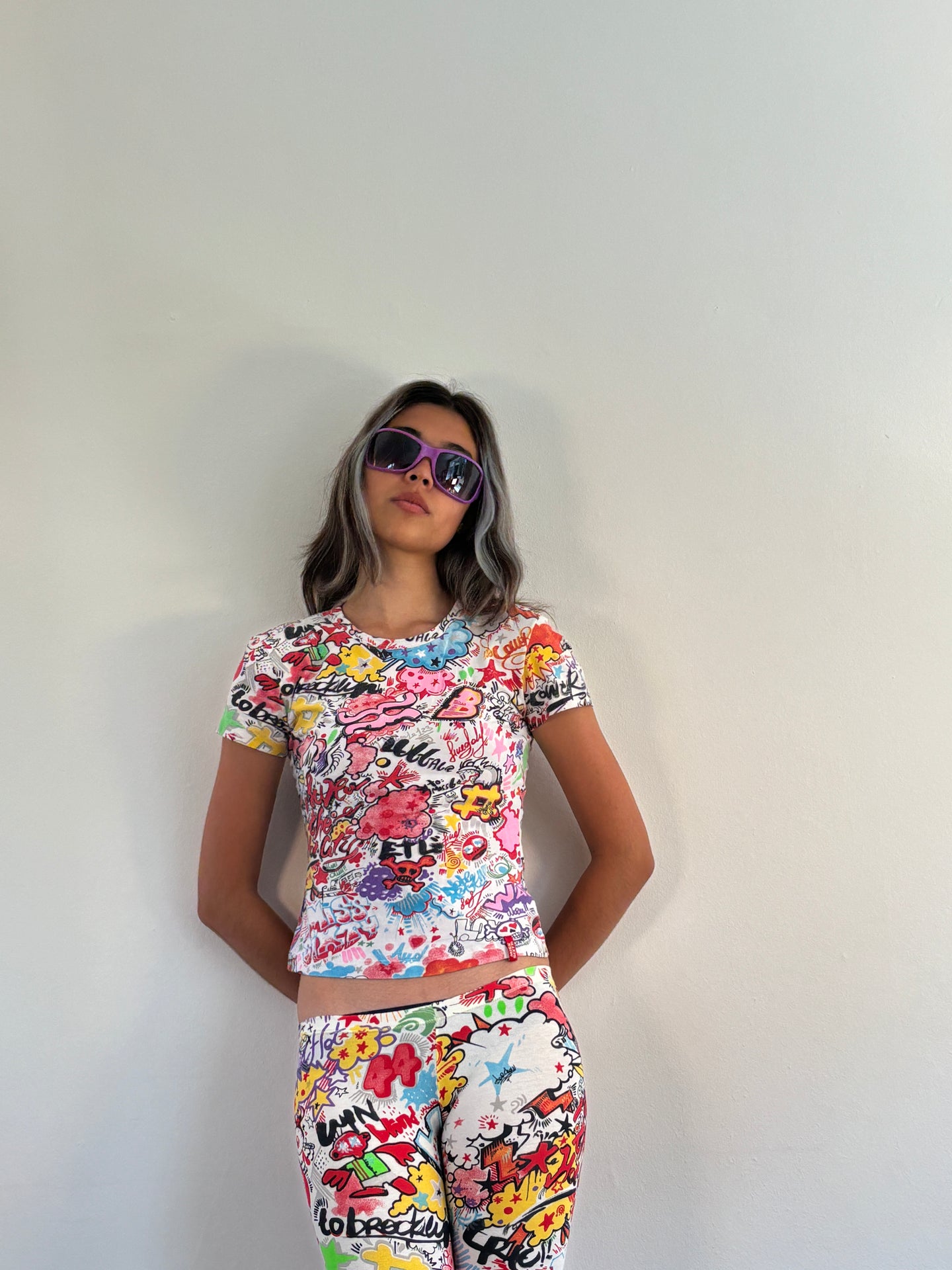 Vintage Y2K Miss Sixty Graffiti T-shirt Top