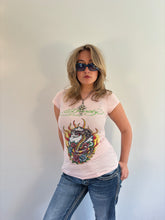 Load image into Gallery viewer, Vintage Y2K Ed Hardy Pink Diamante T-shirt

