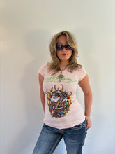 Load image into Gallery viewer, Vintage Y2K Ed Hardy Pink Diamante T-shirt
