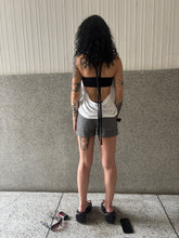 Load image into Gallery viewer, Vintage Y2K grey tie river island micro shorts

