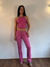 Load image into Gallery viewer, Vintage Y2K Hot Pink Leather Trousers &amp; Top Set
