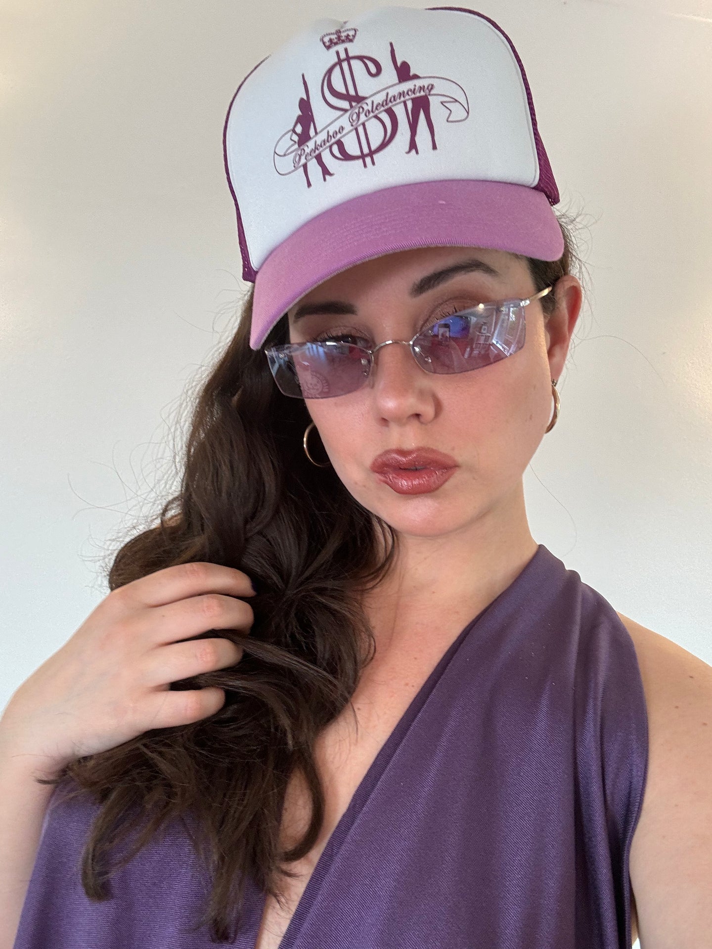 Vintage Y2K purple visor micro Sunglasses