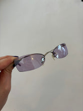 Load image into Gallery viewer, Vintage Y2K purple visor micro Sunglasses
