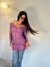Load image into Gallery viewer, Vintage Y2K Versace Purple Lace Dress
