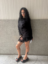 Load image into Gallery viewer, Vintage Y2K Long Sleeve Thermal Black Top
