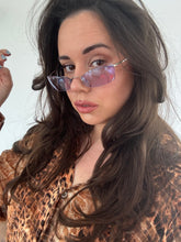 Load image into Gallery viewer, Vintage Y2K purple visor micro Sunglasses

