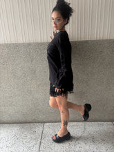 Load image into Gallery viewer, Vintage Y2K Long Sleeve Thermal Black Top
