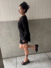 Load image into Gallery viewer, Vintage Y2K Long Sleeve Thermal Black Top
