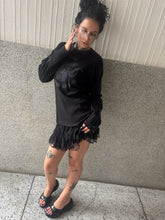 Load image into Gallery viewer, Vintage Y2K Long Sleeve Thermal Black Top
