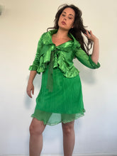 Load image into Gallery viewer, Vintage Y2K Emerald Green Dress &amp; Cardigan
