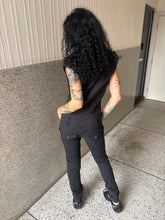 Load image into Gallery viewer, Vintage Y2K Black Denim Overall Button Down Jumpsuit
