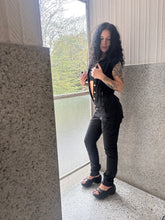 Load image into Gallery viewer, Vintage Y2K Black Denim Overall Button Down Jumpsuit
