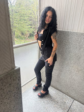 Load image into Gallery viewer, Vintage Y2K Black Denim Overall Button Down Jumpsuit

