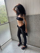Load image into Gallery viewer, Vintage Y2K Black Denim Overall Button Down Jumpsuit

