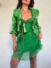 Load image into Gallery viewer, Vintage Y2K Emerald Green Dress &amp; Cardigan

