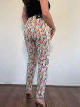Load image into Gallery viewer, Vintage Versace 90s rave multi coloured harlequin check denim Jeans
