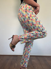 Load image into Gallery viewer, Vintage Versace 90s rave multi coloured harlequin check denim Jeans

