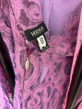 Load image into Gallery viewer, Vintage Y2K Versace Purple Lace Dress
