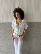 Load image into Gallery viewer, Vintage Y2K Juicy Couture White Crop sleeve Tracksuit
