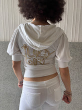 Load image into Gallery viewer, Vintage Y2K Juicy Couture White Crop sleeve Tracksuit
