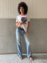 Load image into Gallery viewer, Vintage Y2K Double Layered Jean Pin Stripe Split Flare Jeans
