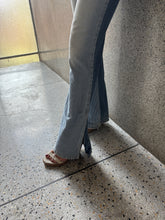 Load image into Gallery viewer, Vintage Y2K Double Layered Jean Pin Stripe Split Flare Jeans
