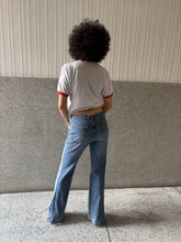 Load image into Gallery viewer, Vintage Y2K Double Layered Jean Pin Stripe Split Flare Jeans
