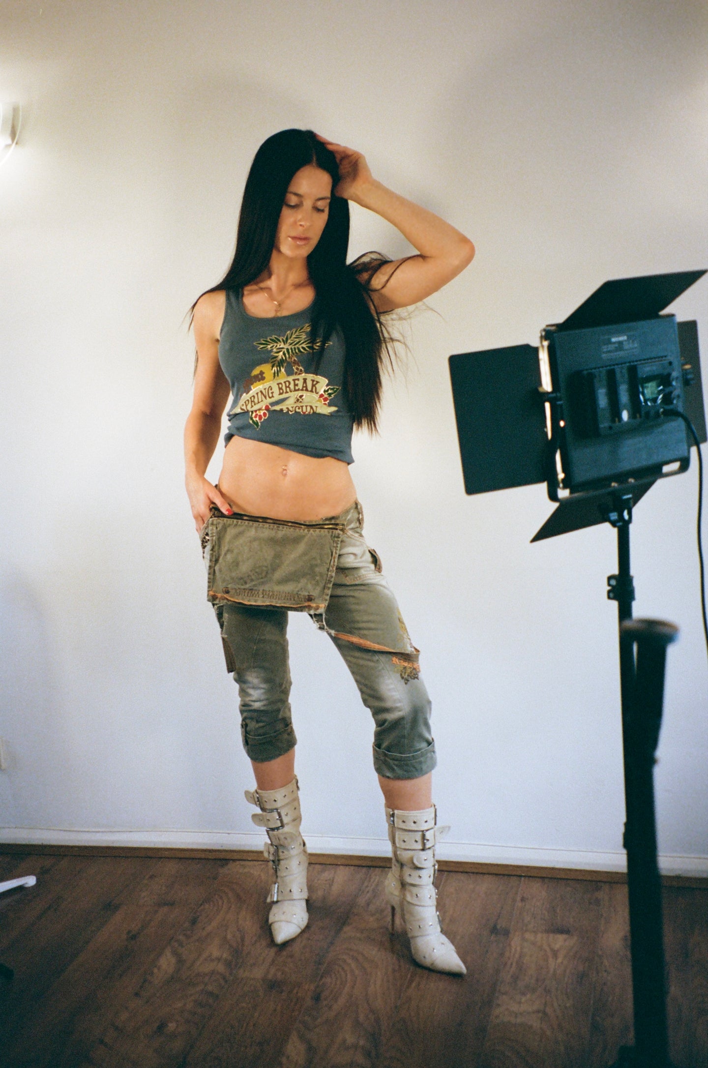 Vintage Y2K Denim 3/4 length Dungarees