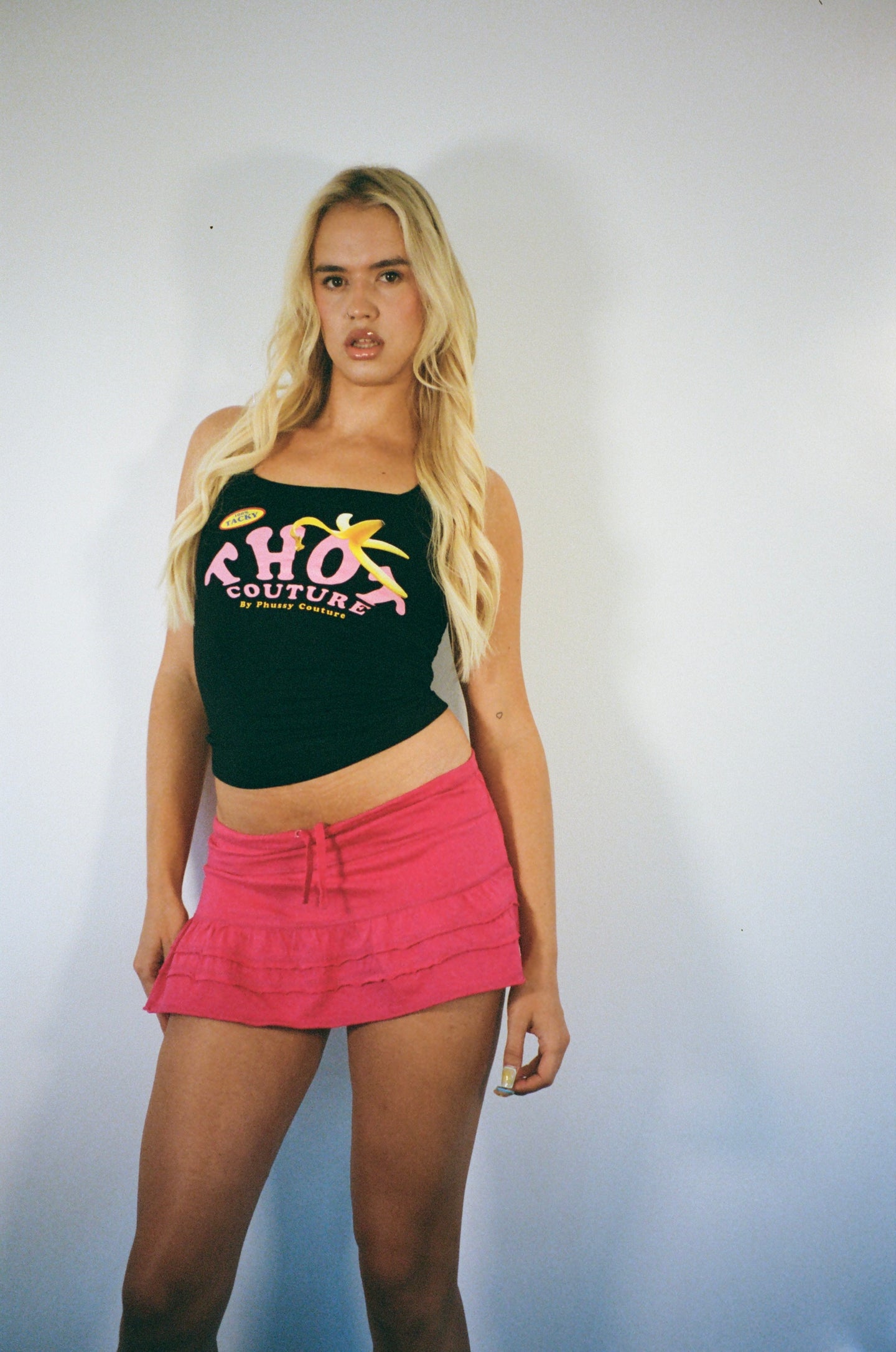 Vintage Y2K Pink Jersey Mini Skirt