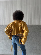 Load image into Gallery viewer, Yellow Croc Crop Jacket
