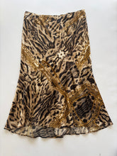 Load image into Gallery viewer, Roberto Cavalli F/W 03 Leopard and Chain Print Midi Skirt
