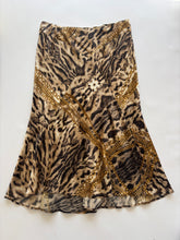 Load image into Gallery viewer, Roberto Cavalli F/W 03 Leopard and Chain Print Midi Skirt
