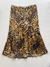 Load image into Gallery viewer, Roberto Cavalli F/W 03 Leopard and Chain Print Midi Skirt
