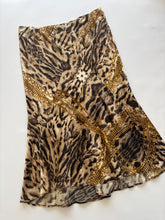 Load image into Gallery viewer, Roberto Cavalli F/W 03 Leopard and Chain Print Midi Skirt
