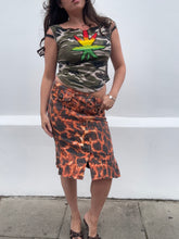 Load image into Gallery viewer, Vintage Y2K Roberto Cavalli BNWT Leopard Print Denim Midi Skirt
